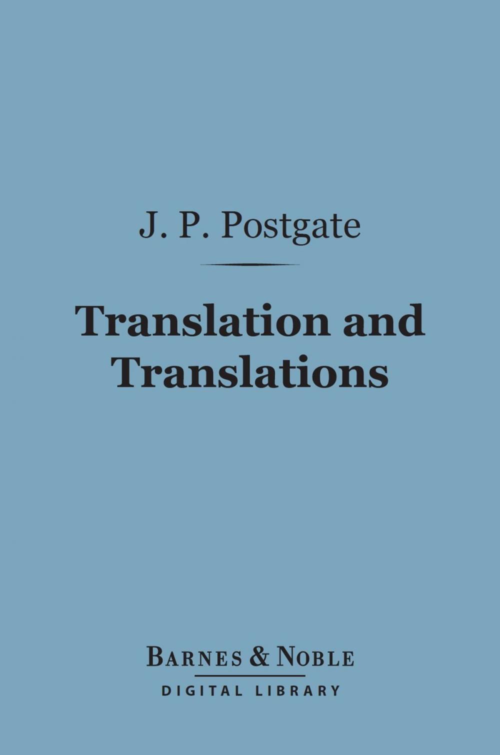 Big bigCover of Translation and Translations (Barnes & Noble Digital Library)