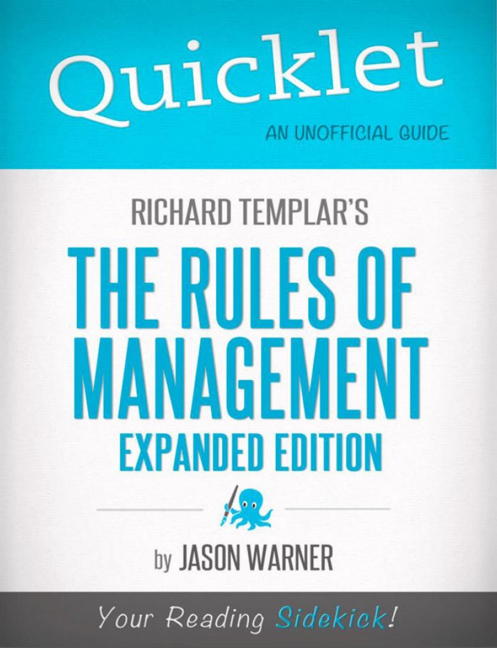 Big bigCover of Quicklet On Richard Templar's Rules of Management