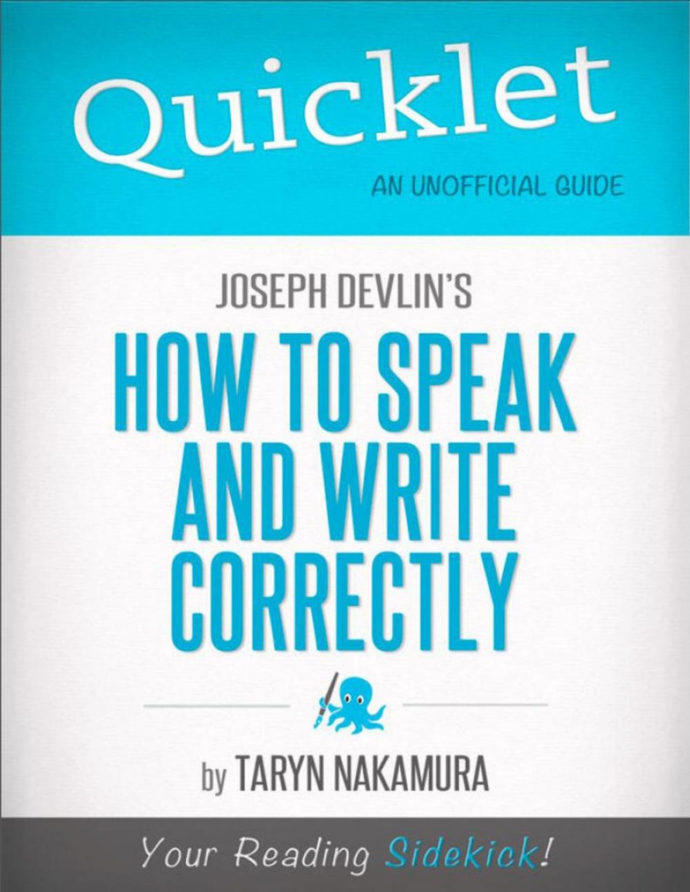 Big bigCover of Quicklet on Joseph Devlin's How to Speak and Write Correctly