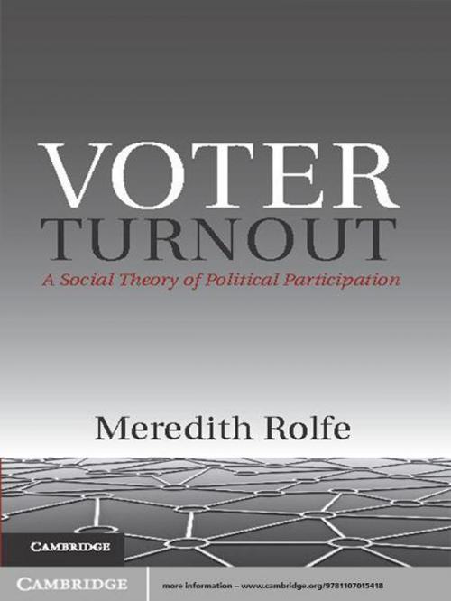 Cover of the book Voter Turnout by Dr Meredith Rolfe, Cambridge University Press