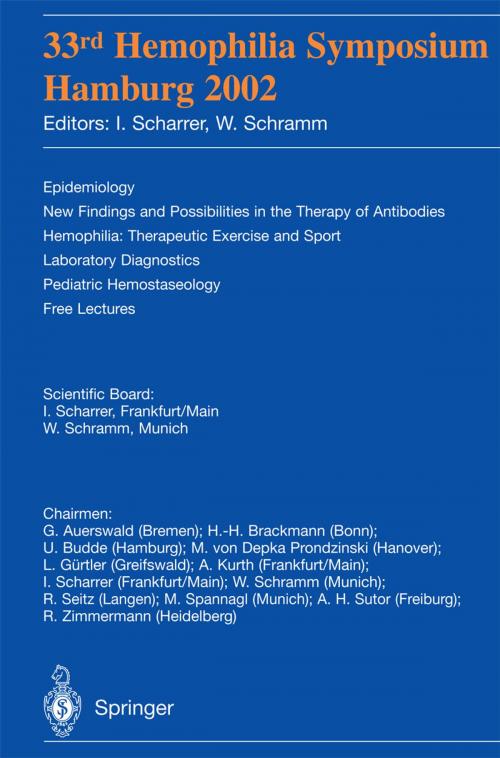 Cover of the book 33rd Hemophilia Symposium by , Springer Berlin Heidelberg