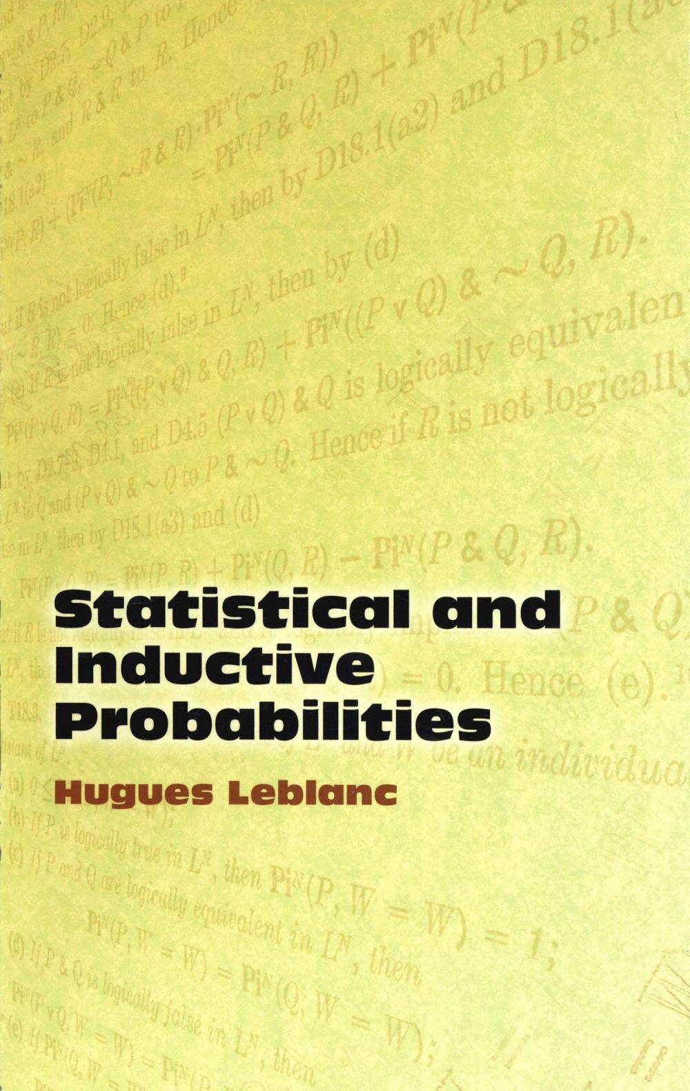 Big bigCover of Statistical and Inductive Probabilities