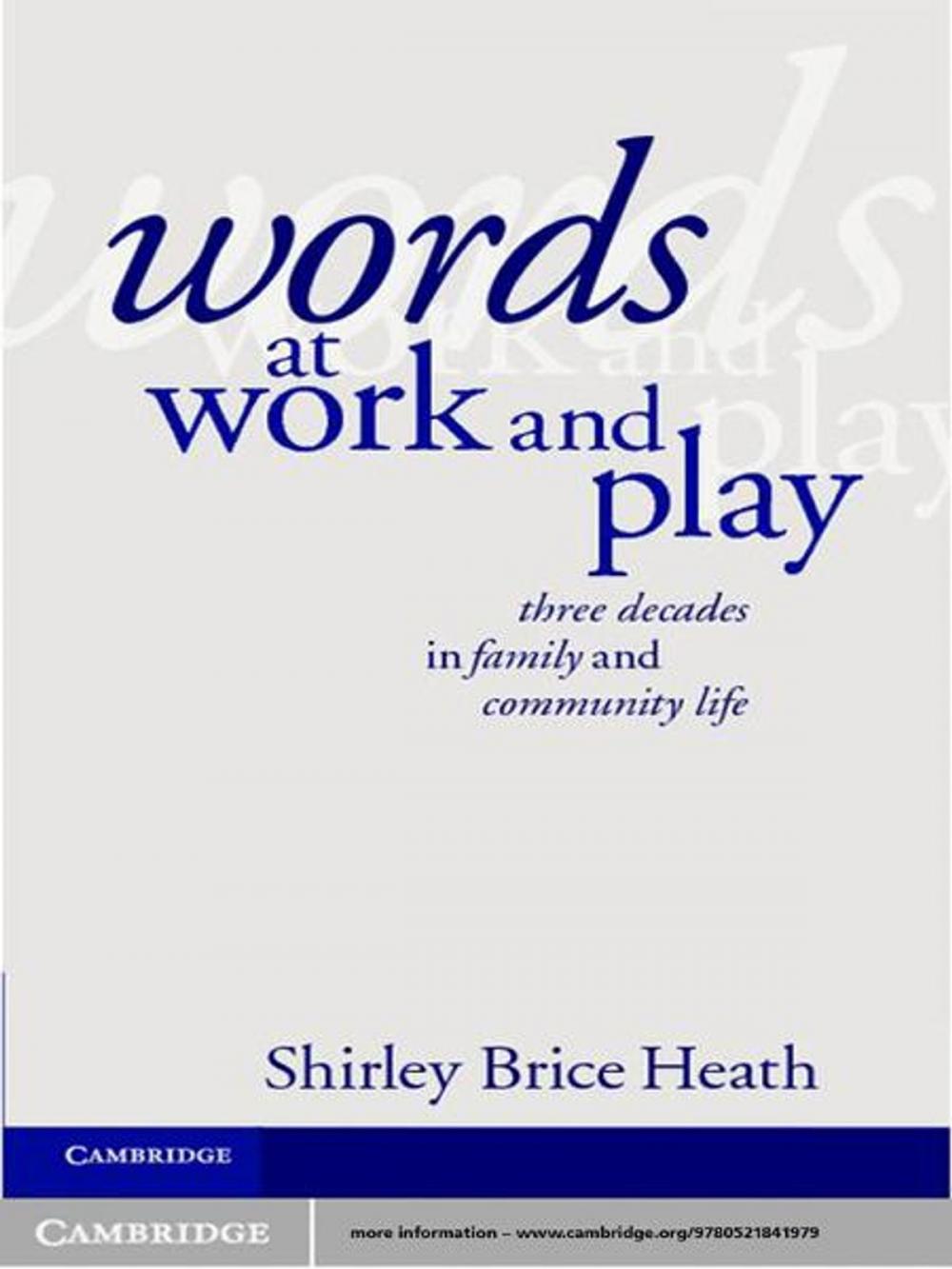 Big bigCover of Words at Work and Play