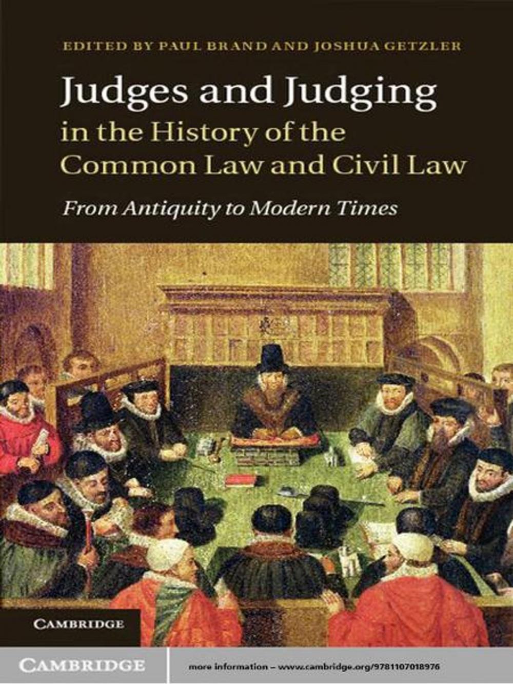 Big bigCover of Judges and Judging in the History of the Common Law and Civil Law