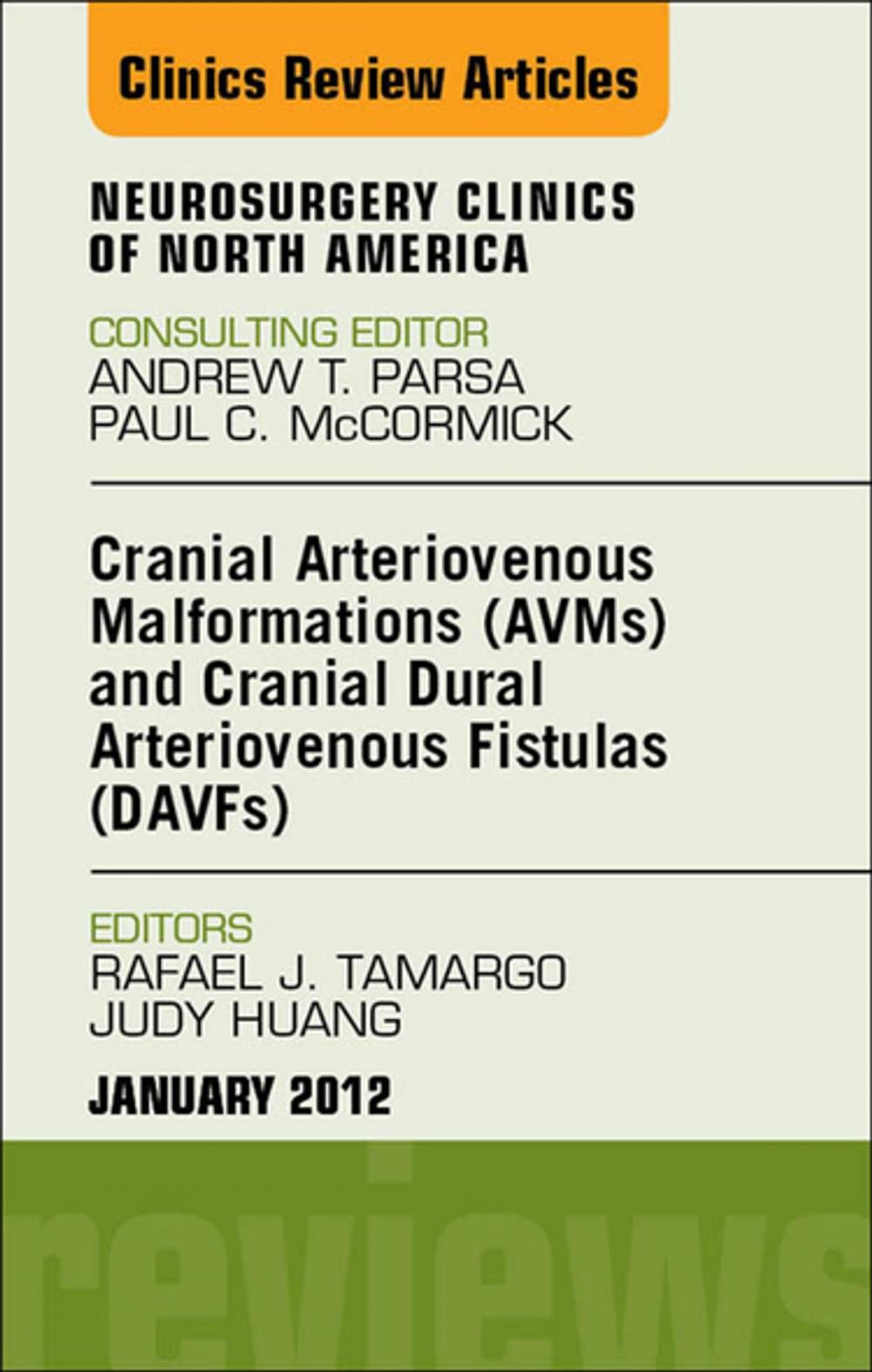 Big bigCover of Cranial Arteriovenous Malformations (AVMs) and Cranial Dural Arteriovenous Fistulas (DAVFs), An Issue of Neurosurgery Clinics - E-Book