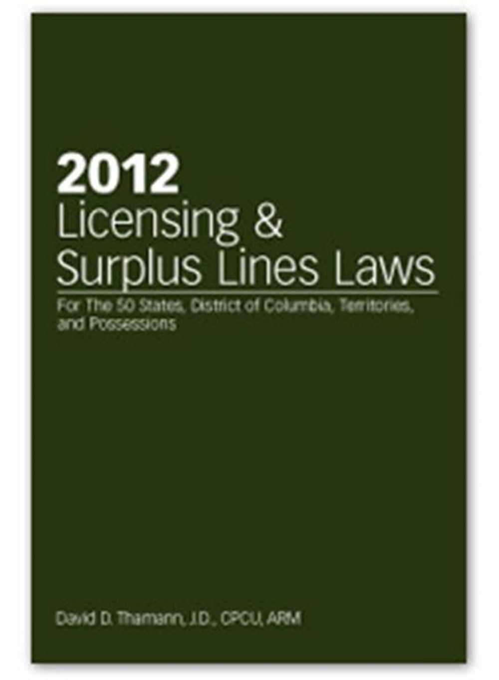 Big bigCover of 2012 Licensing & Surplus Lines