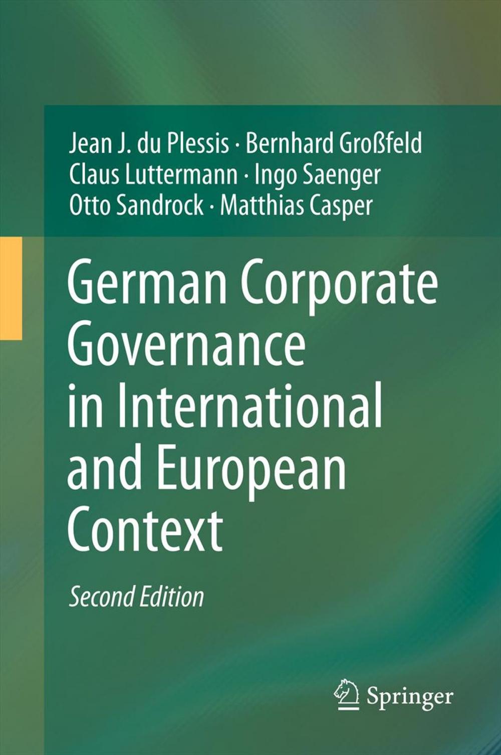 Big bigCover of German Corporate Governance in International and European Context