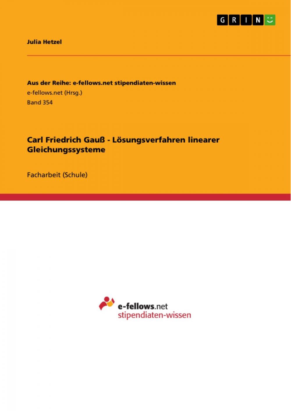 Big bigCover of Carl Friedrich Gauß - Lösungsverfahren linearer Gleichungssysteme
