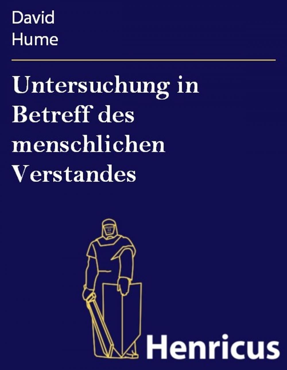 Big bigCover of Untersuchung in Betreff des menschlichen Verstandes