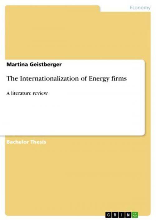 Cover of the book The Internationalization of Energy firms by Martina Geistberger, GRIN Verlag