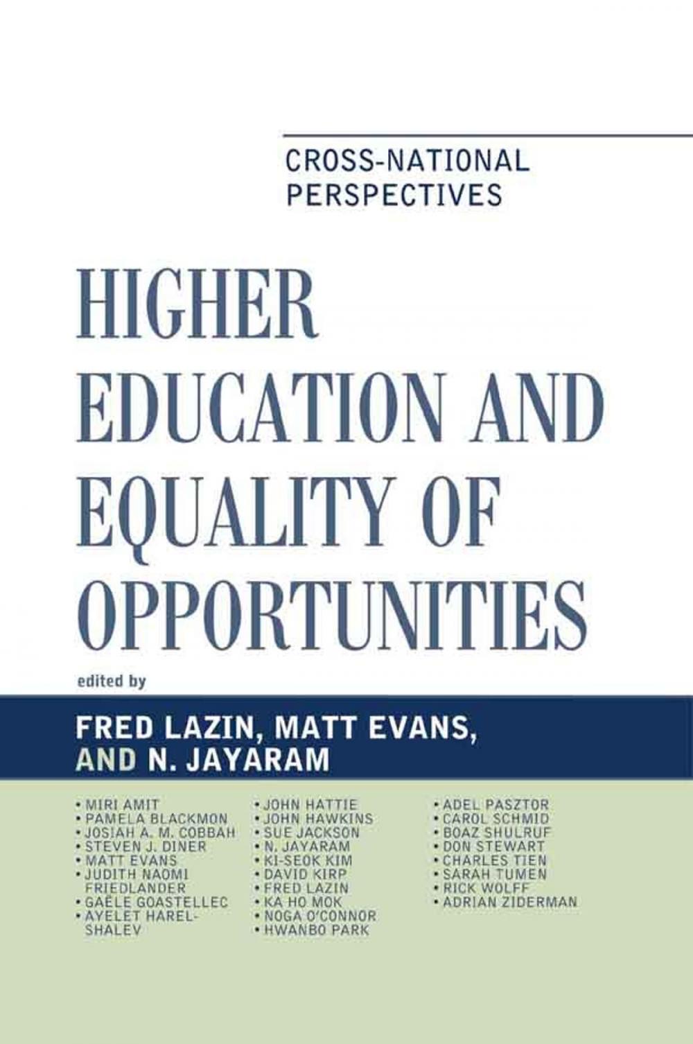 Big bigCover of Higher Education and Equality of Opportunity