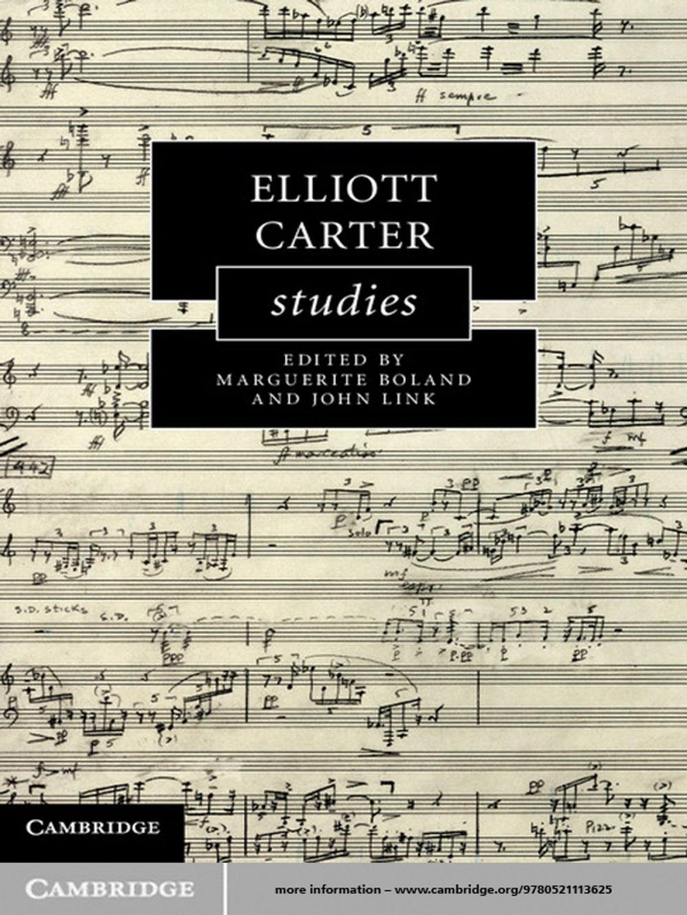 Big bigCover of Elliott Carter Studies