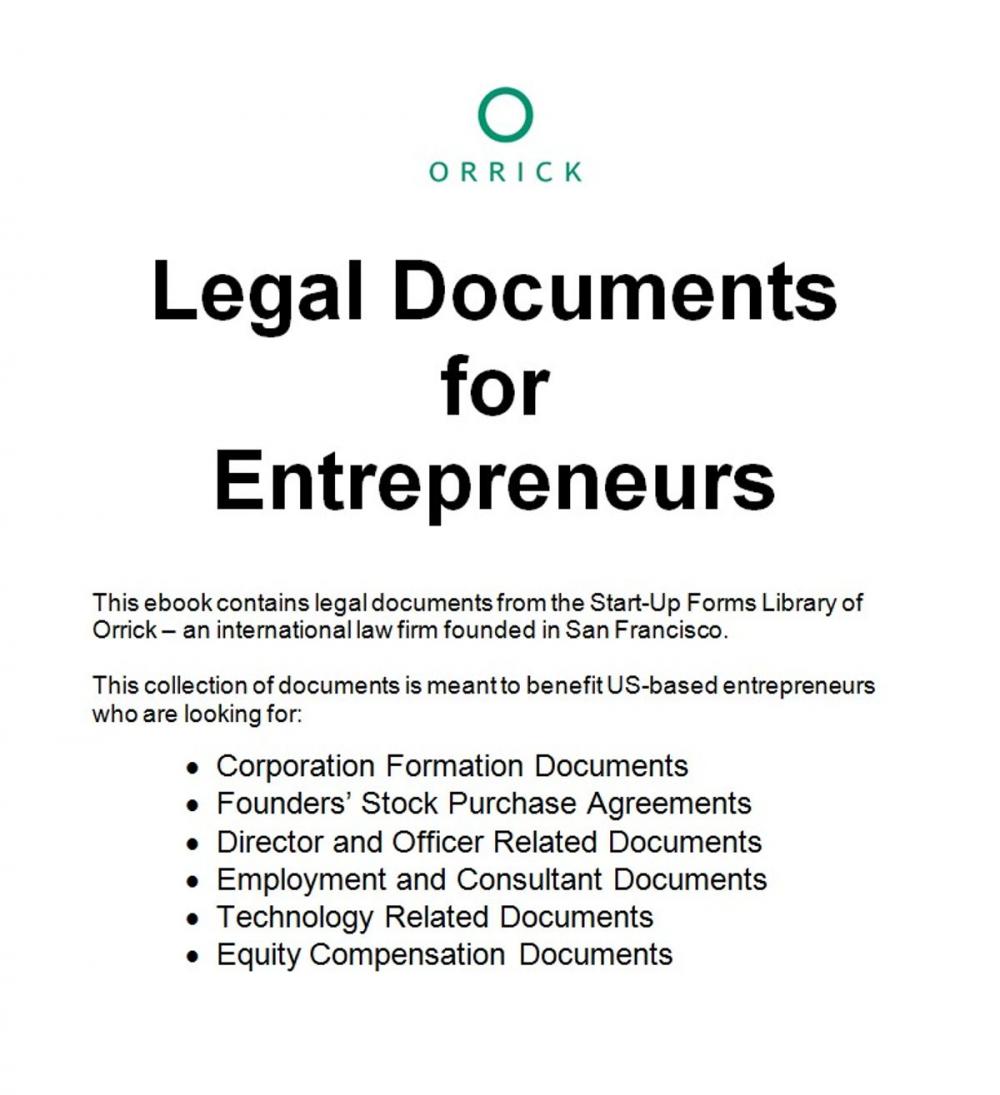 Big bigCover of Legal Documents for Entrepreneurs