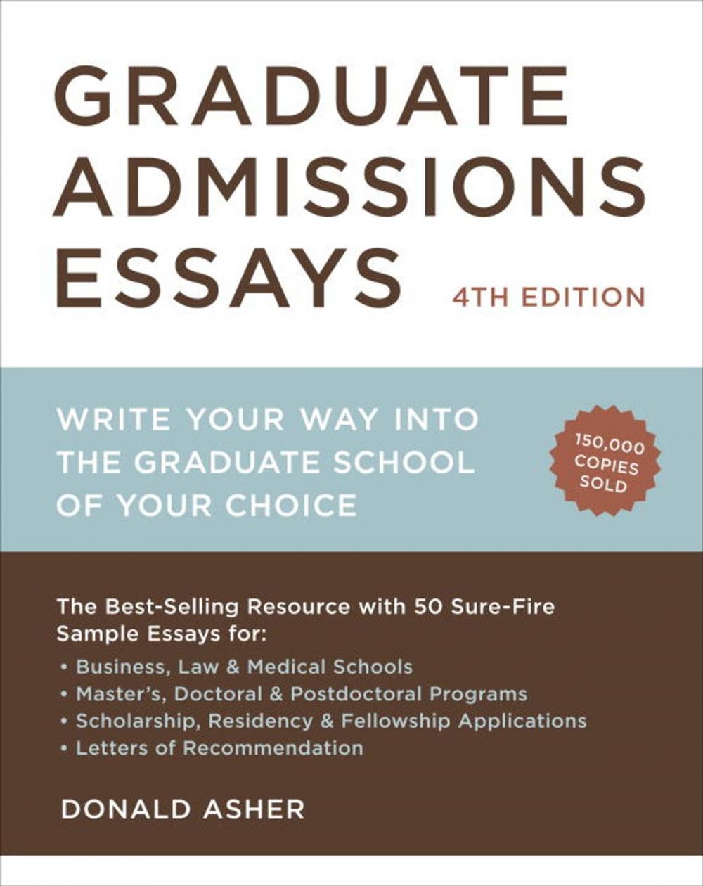 Big bigCover of Graduate Admissions Essays, Fourth Edition