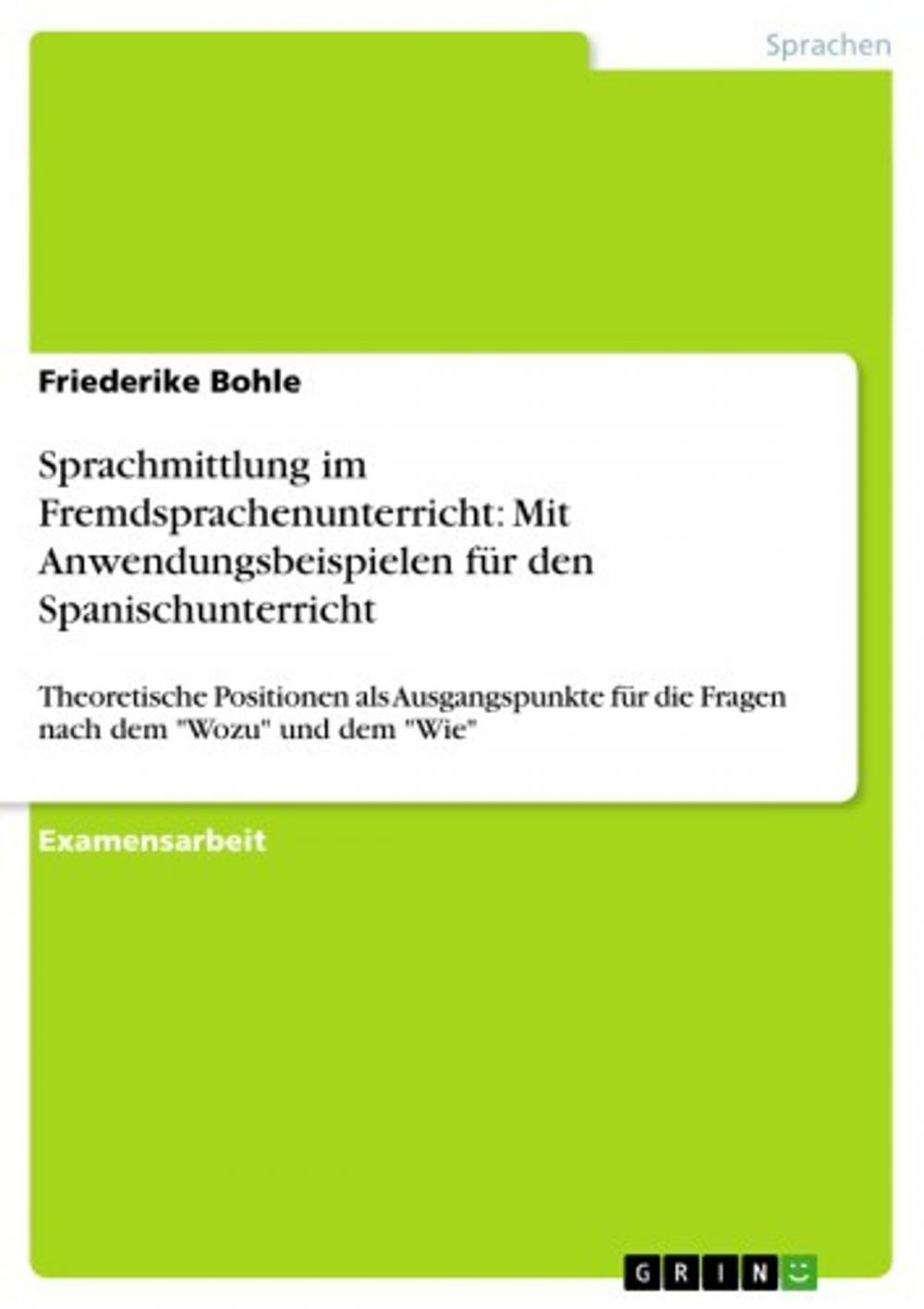 Big bigCover of Sprachmittlung im Fremdsprachenunterricht: Mit Anwendungsbeispielen für den Spanischunterricht