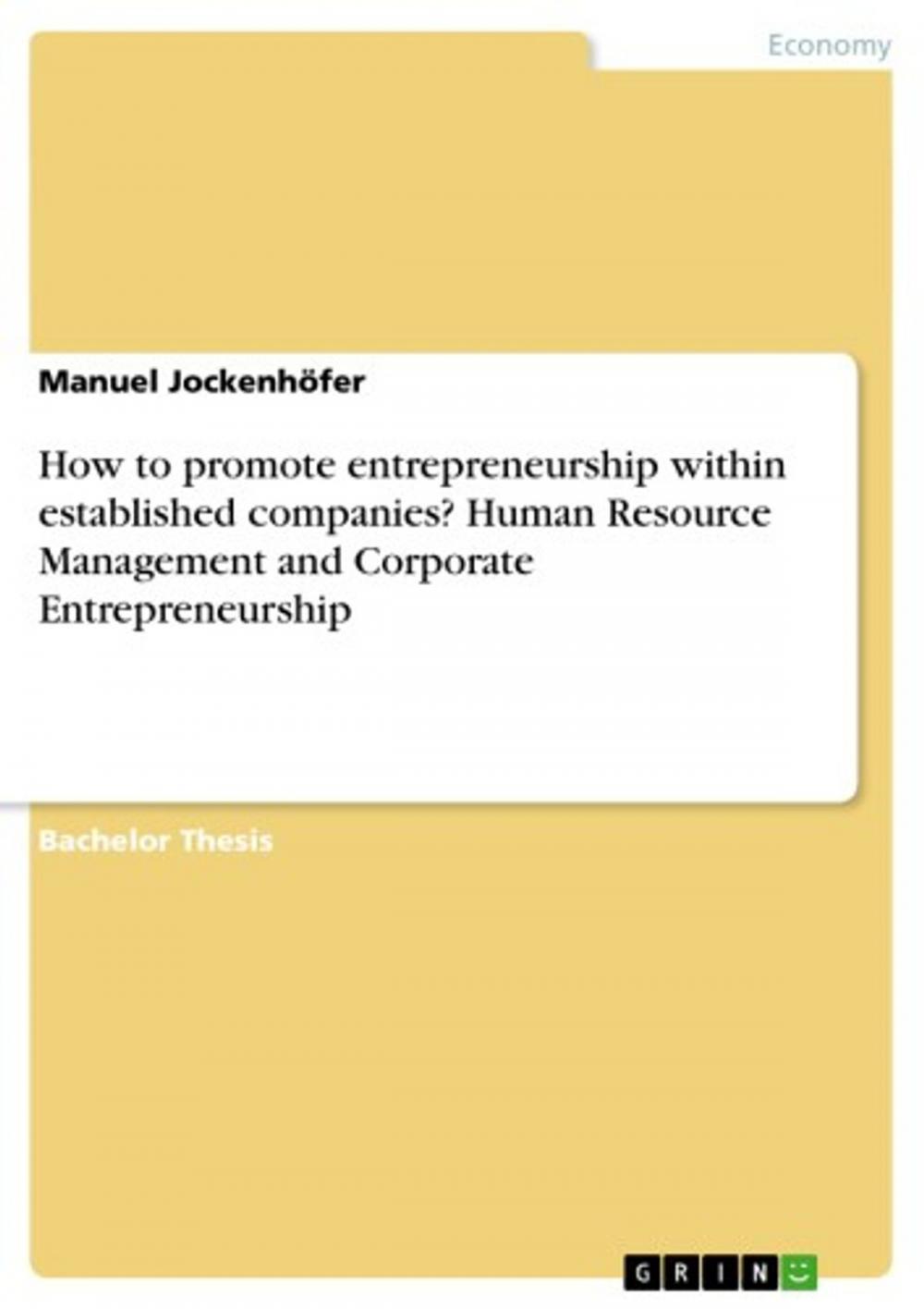 Big bigCover of How to promote entrepreneurship within established companies? Human Resource Management and Corporate Entrepreneurship