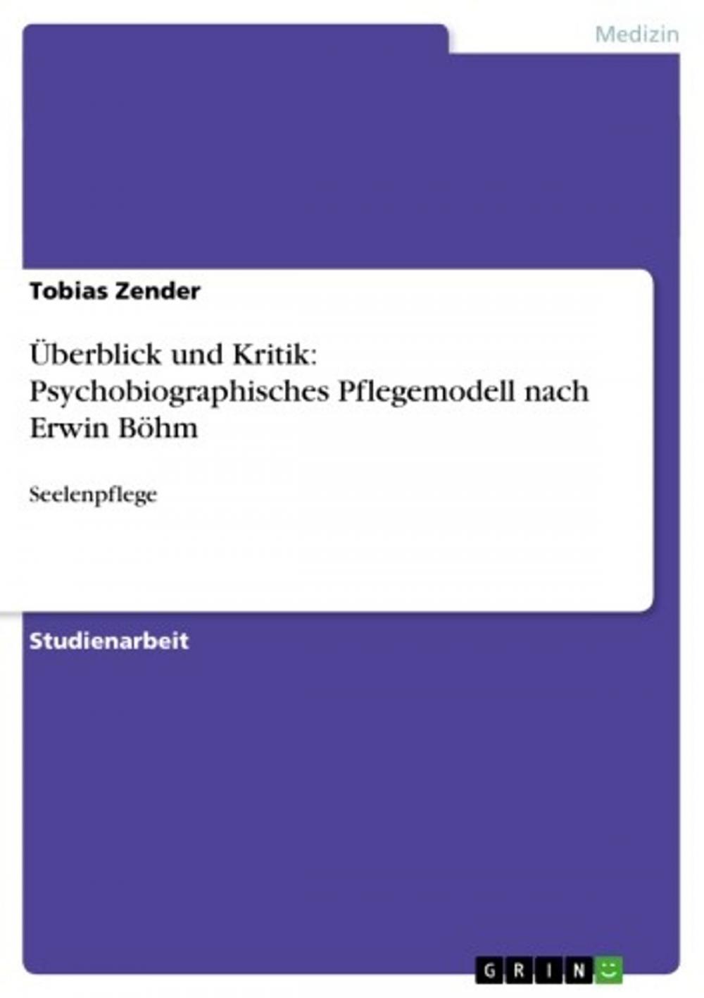 Big bigCover of Überblick und Kritik: Psychobiographisches Pflegemodell nach Erwin Böhm