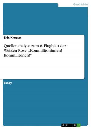 Cover of the book Quellenanalyse zum 6. Flugblatt der Weißen Rose: 'Kommilitoninnen! Kommilitonen!' by Annika Helmecke