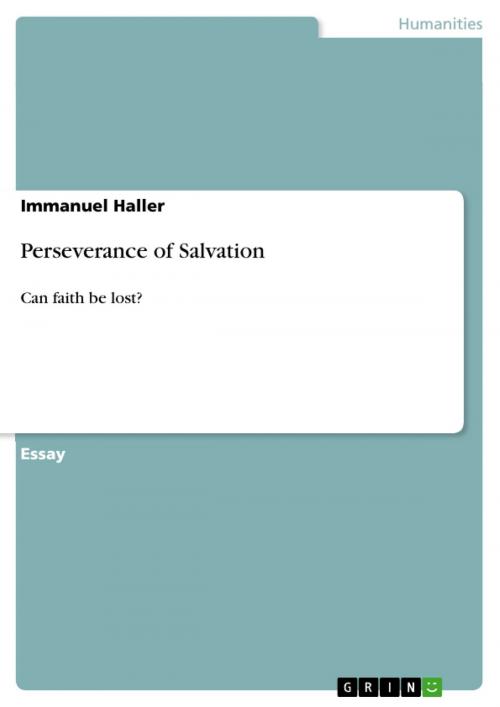 Cover of the book Perseverance of Salvation by Immanuel Haller, GRIN Verlag