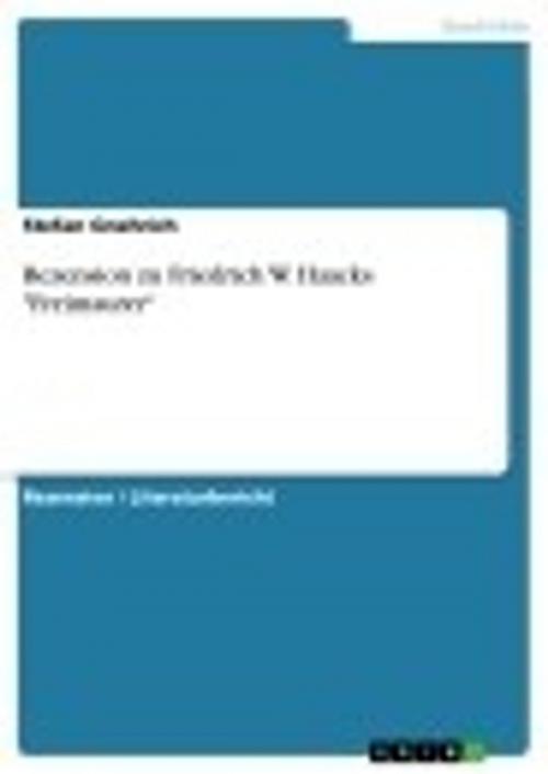 Cover of the book Rezension zu Friedrich W. Haacks 'Freimaurer' by Stefan Gnehrich, GRIN Verlag