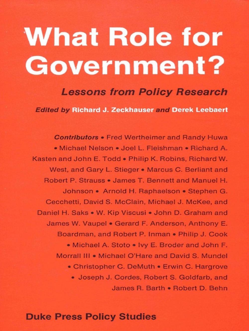 Big bigCover of What Role for Government?