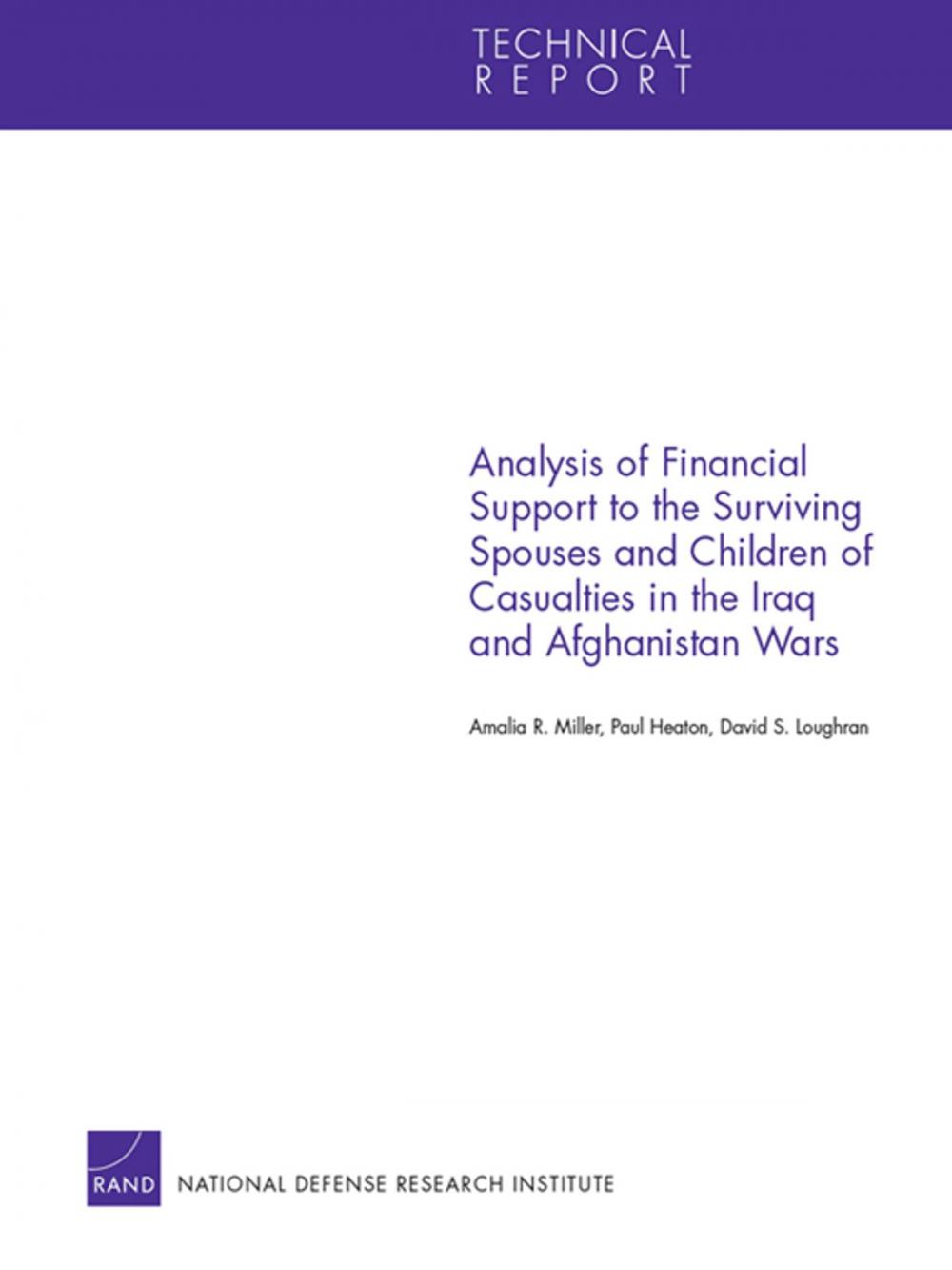 Big bigCover of Analysis of Financial Support to the Surviving Spouses and Children of Casualties in the Iraq and Afghanistan Wars
