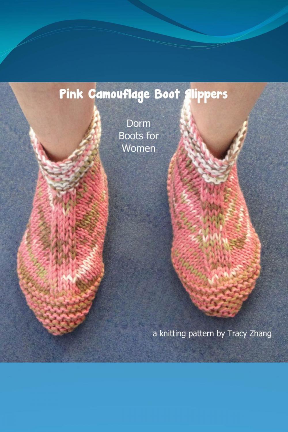 Big bigCover of Pink Camouflage Boot Slippers Knitting Pattern