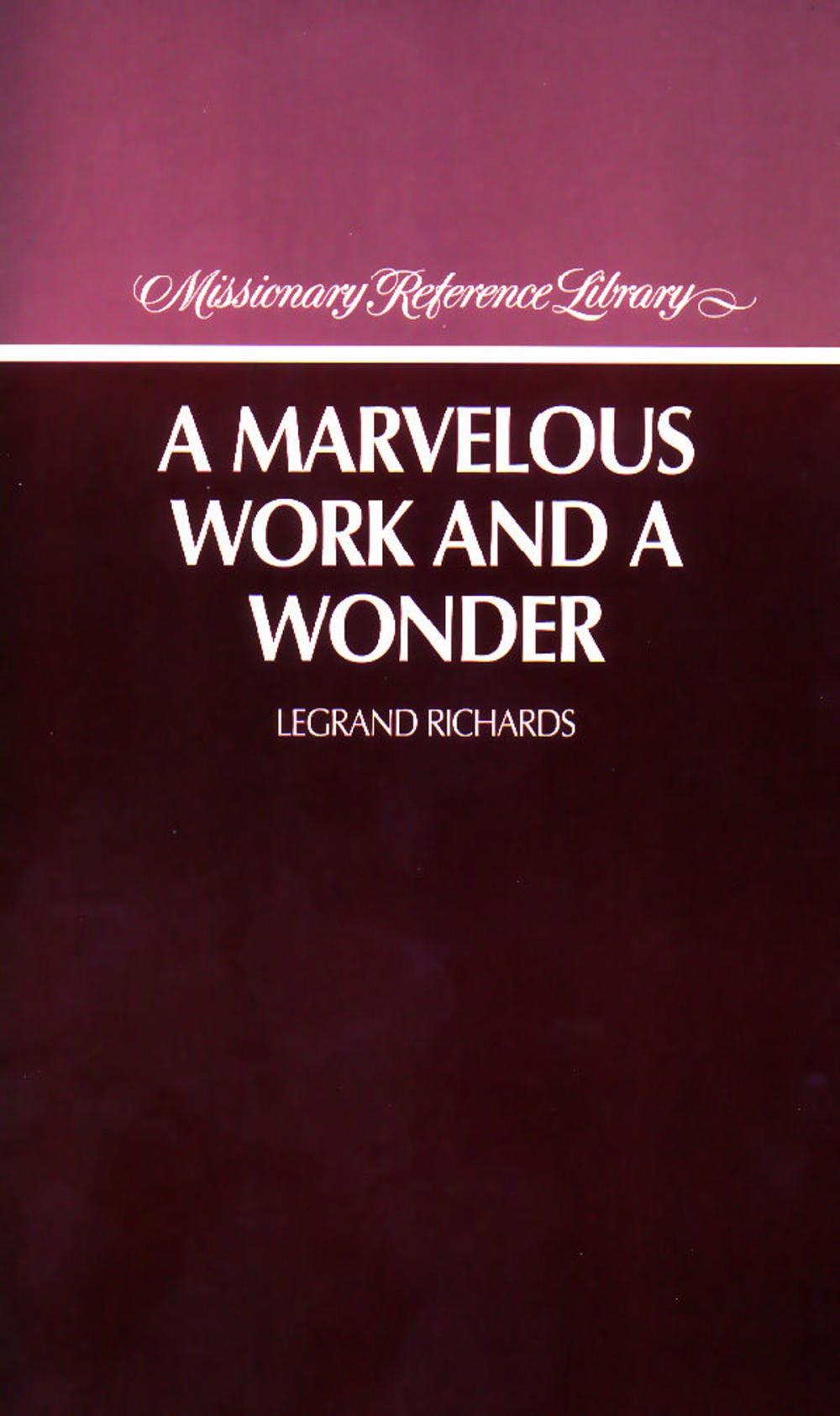 Big bigCover of A Marvelous Work and a Wonder