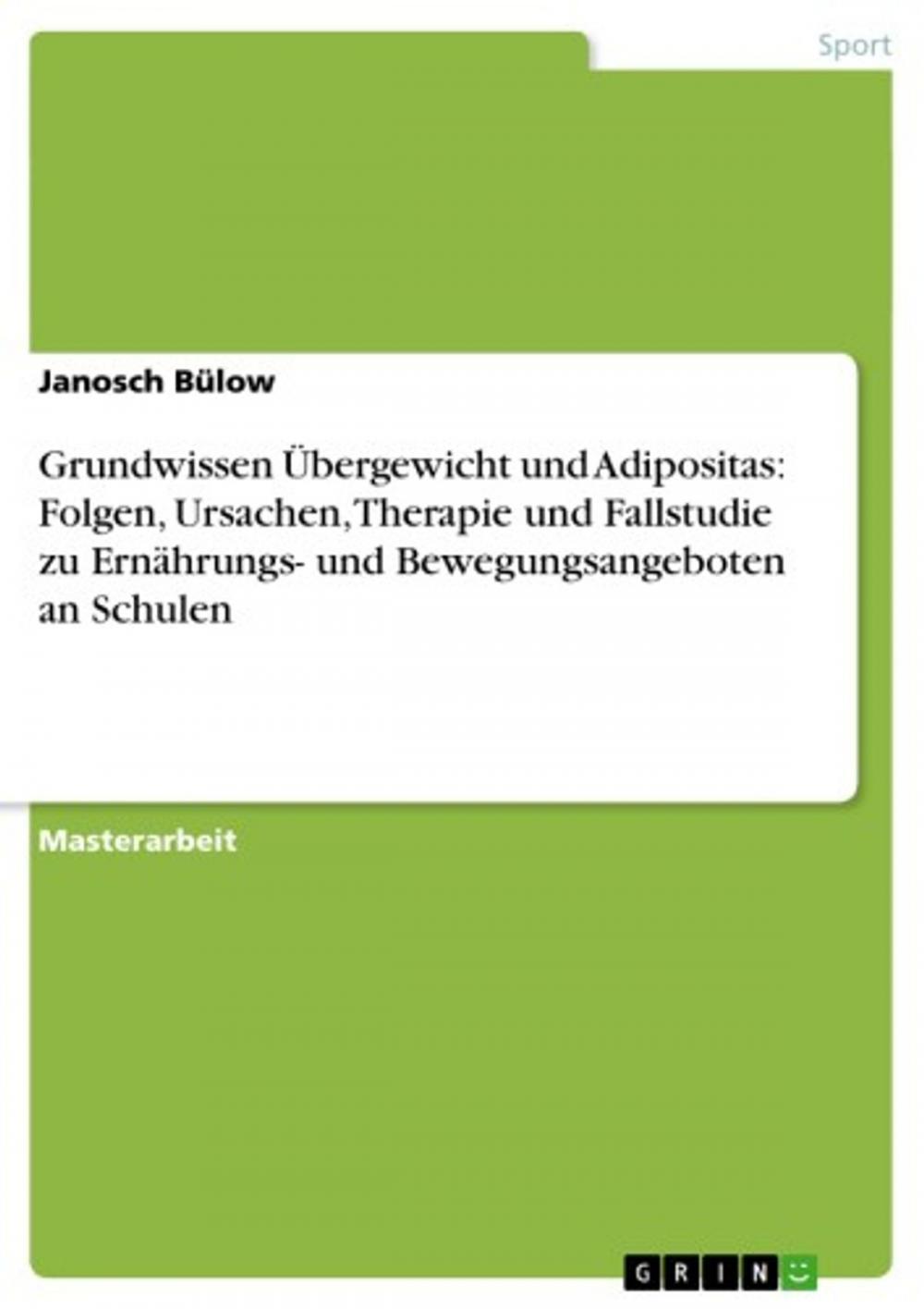 Big bigCover of Grundwissen Übergewicht und Adipositas: Folgen, Ursachen, Therapie und Fallstudie zu Ernährungs- und Bewegungsangeboten an Schulen