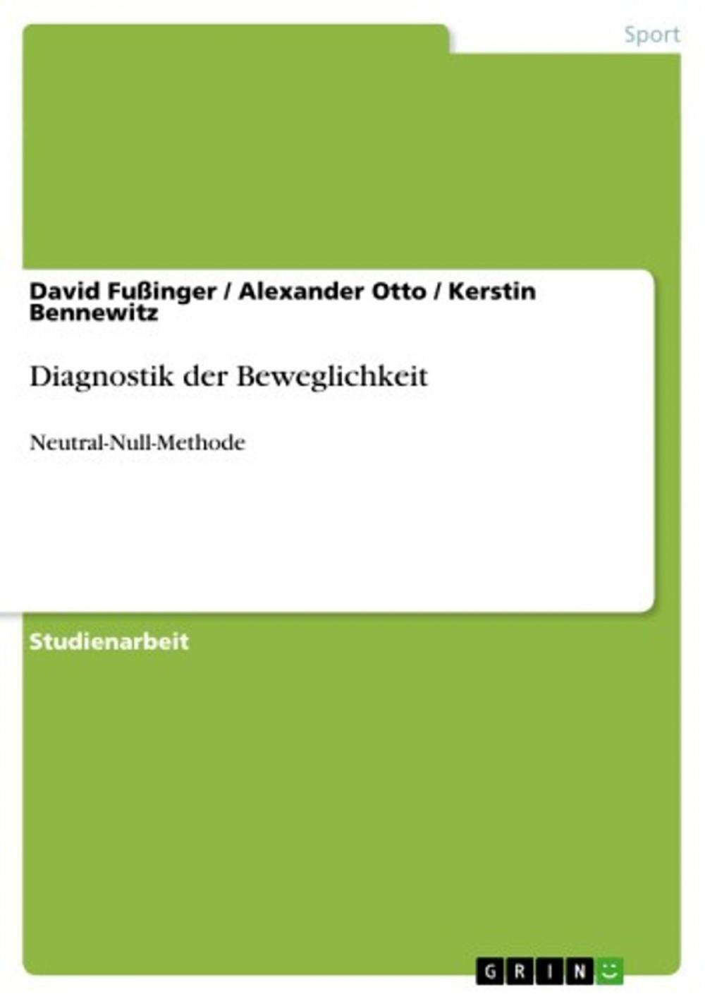 Big bigCover of Diagnostik der Beweglichkeit