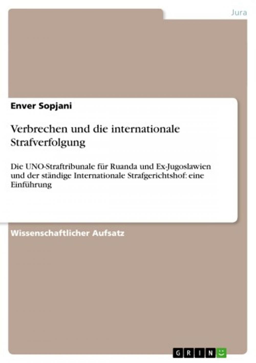 Big bigCover of Verbrechen und die internationale Strafverfolgung