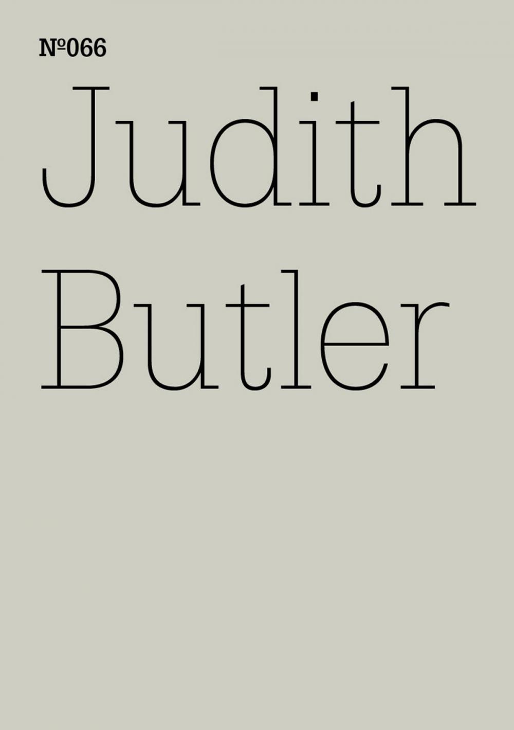 Big bigCover of Judith Butler