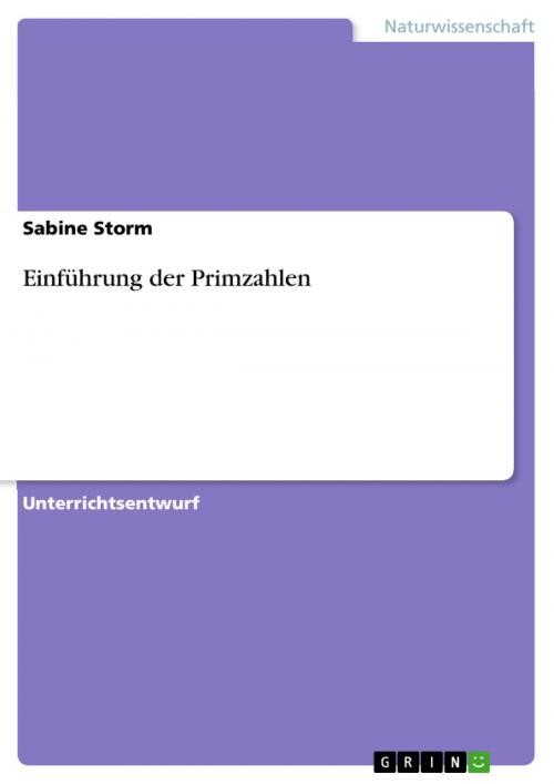 Cover of the book Einführung der Primzahlen by Sabine Storm, GRIN Verlag