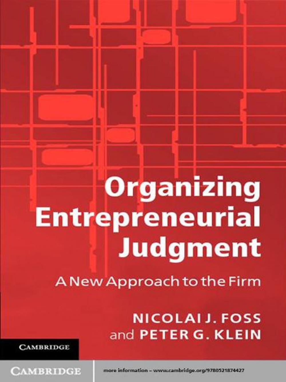 Big bigCover of Organizing Entrepreneurial Judgment