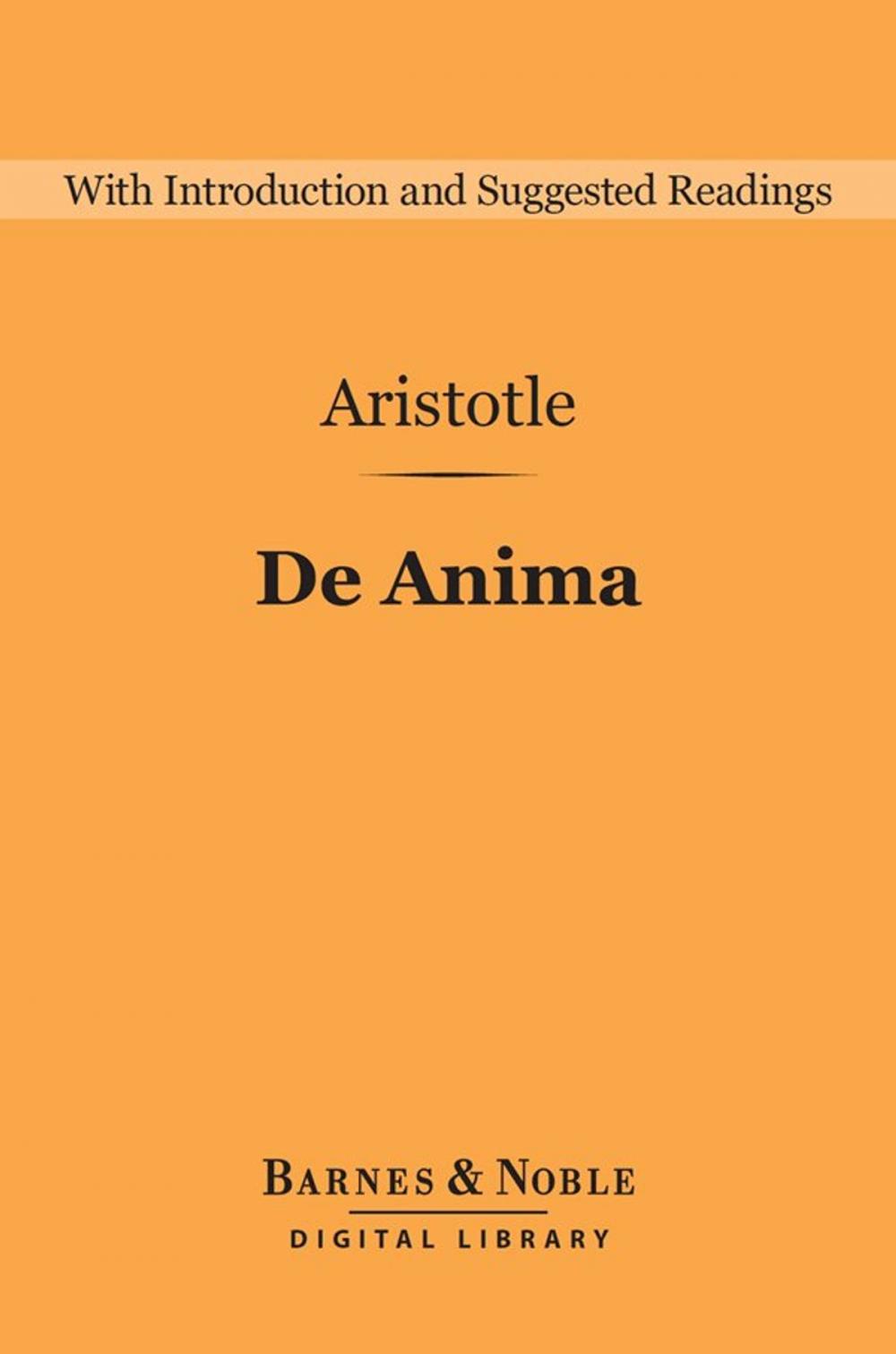 Big bigCover of De Anima (Barnes & Noble Digital Library)