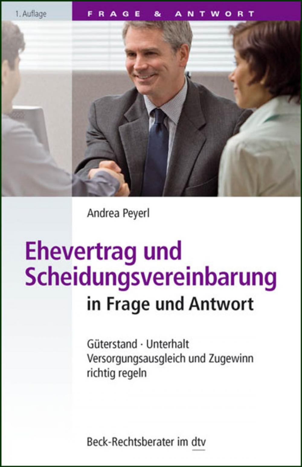 Big bigCover of Ehevertrag und Scheidungsvereinbarung in Frage und Antwort