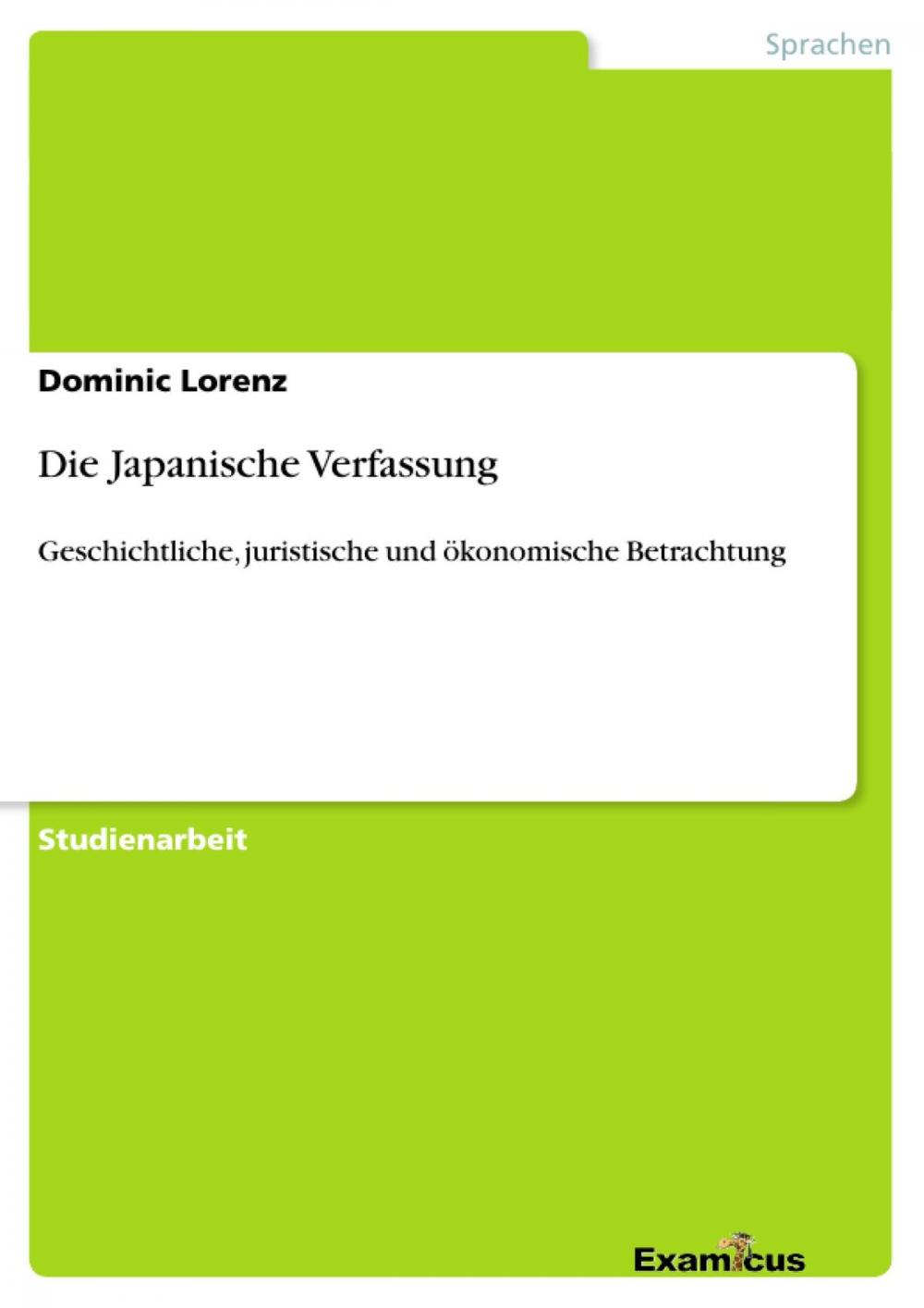 Big bigCover of Die Japanische Verfassung