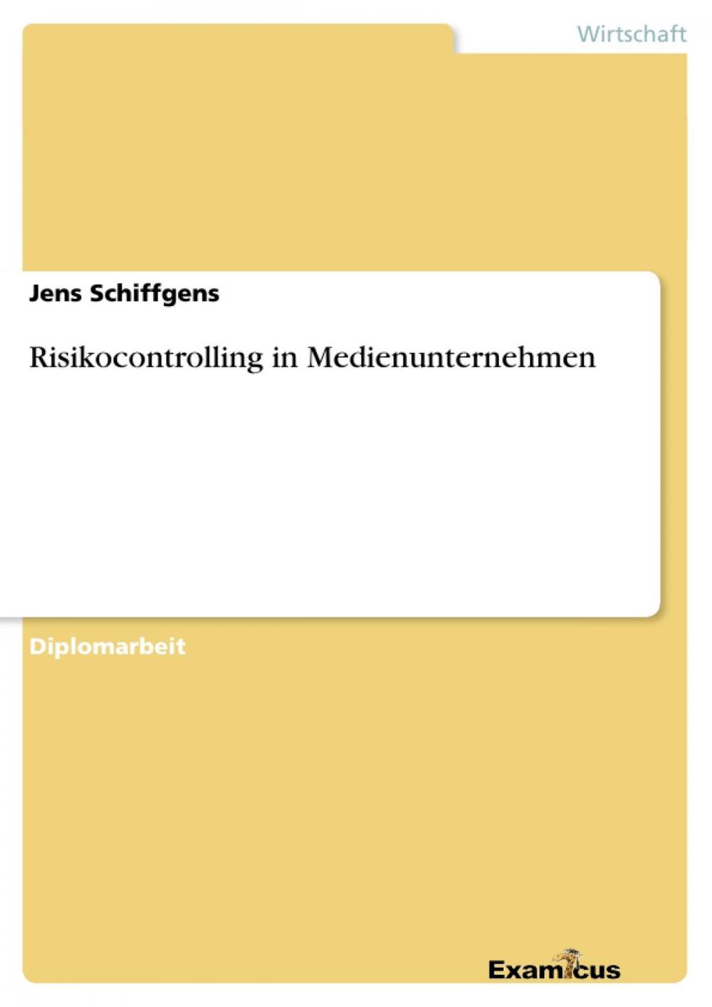 Big bigCover of Risikocontrolling in Medienunternehmen