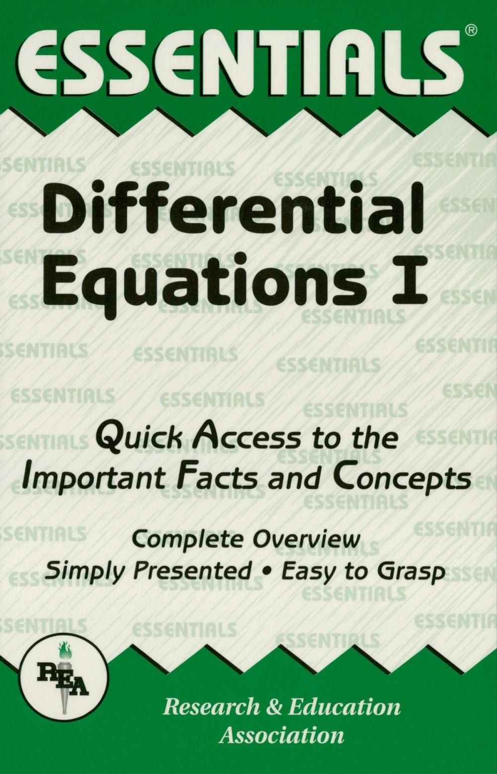 Big bigCover of Differential Equations I Essentials