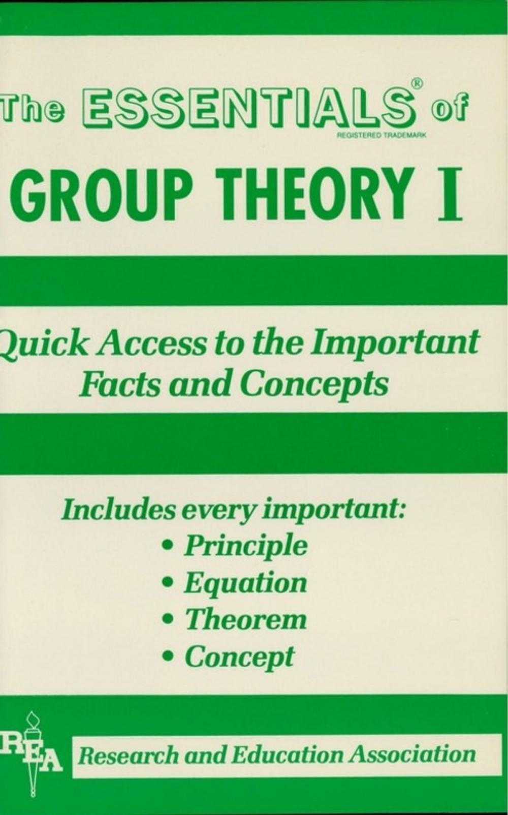 Big bigCover of Group Theory I Essentials