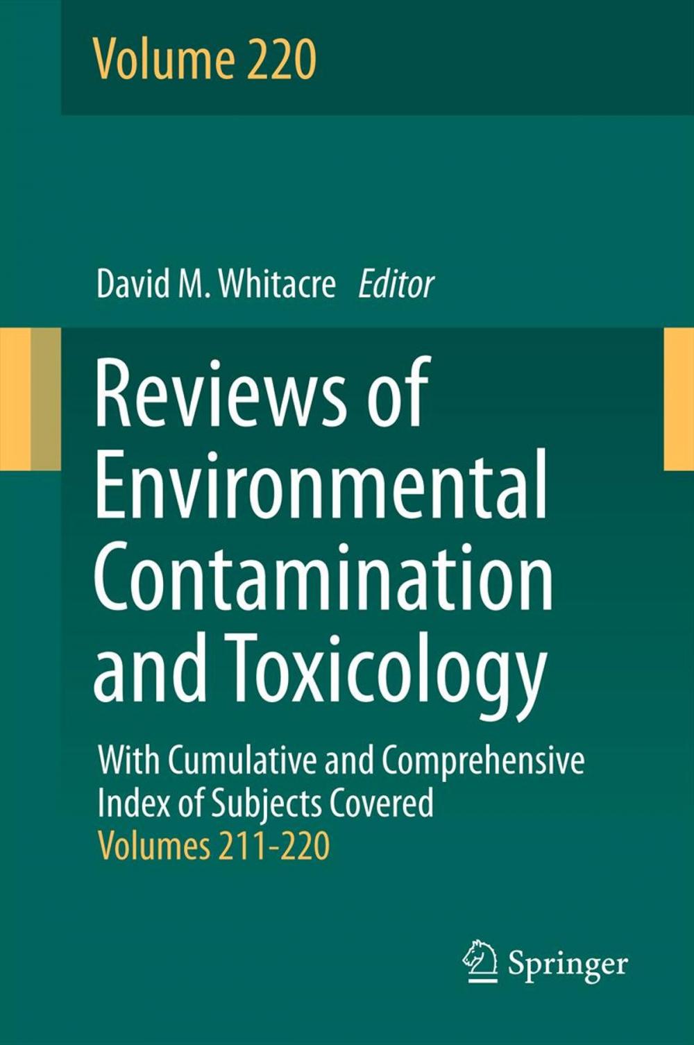 Big bigCover of Reviews of Environmental Contamination and Toxicology