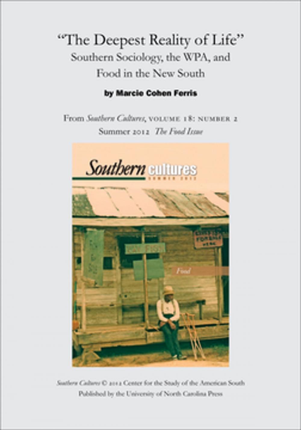 Big bigCover of "The Deepest Reality of Life": Southern Sociology, the WPA, and Food in the New South