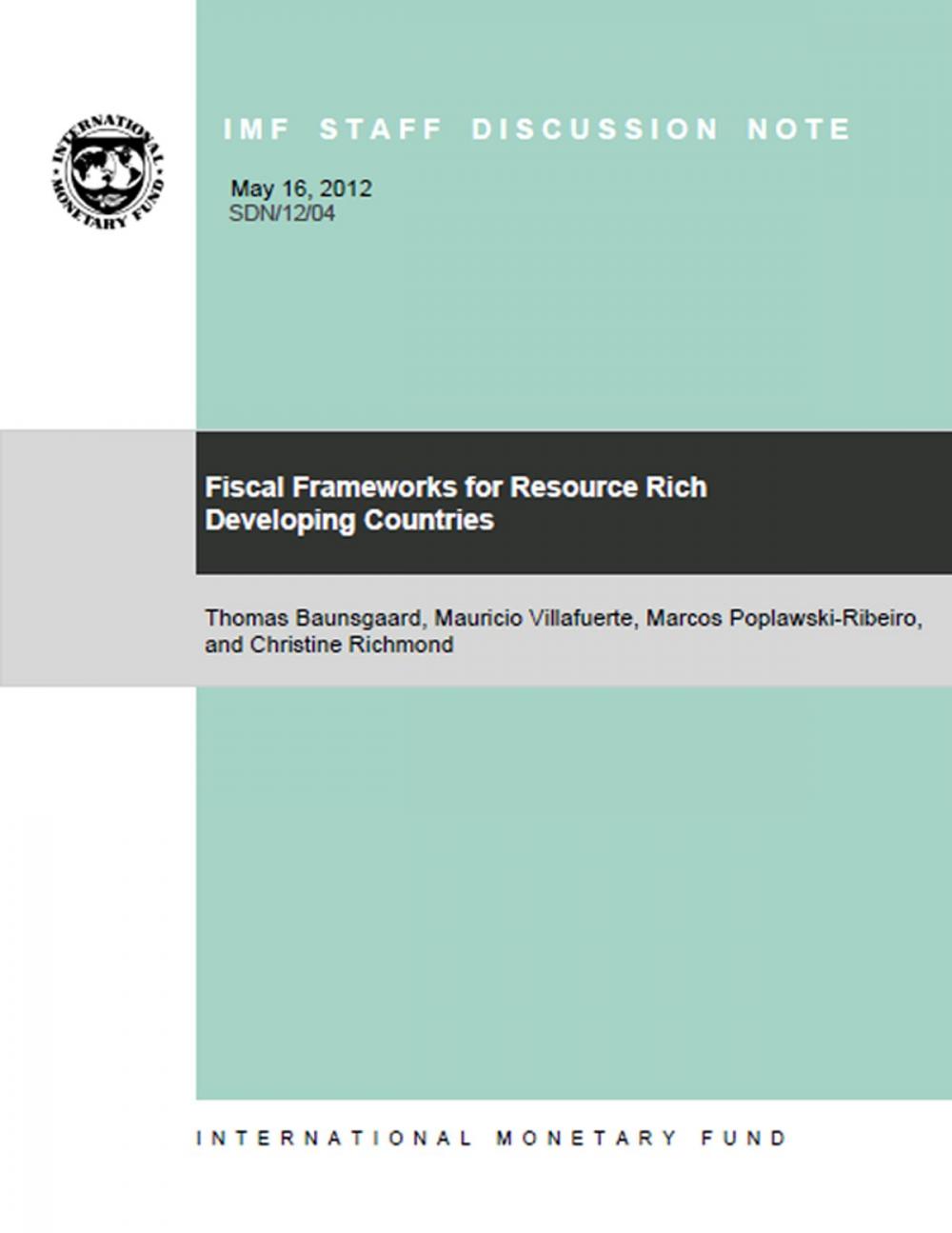 Big bigCover of Fiscal Frameworks for Resource Rich Developing Countries (EPub)