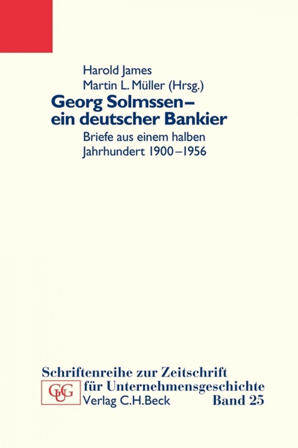 Big bigCover of Georg Solmssen - ein deutscher Bankier