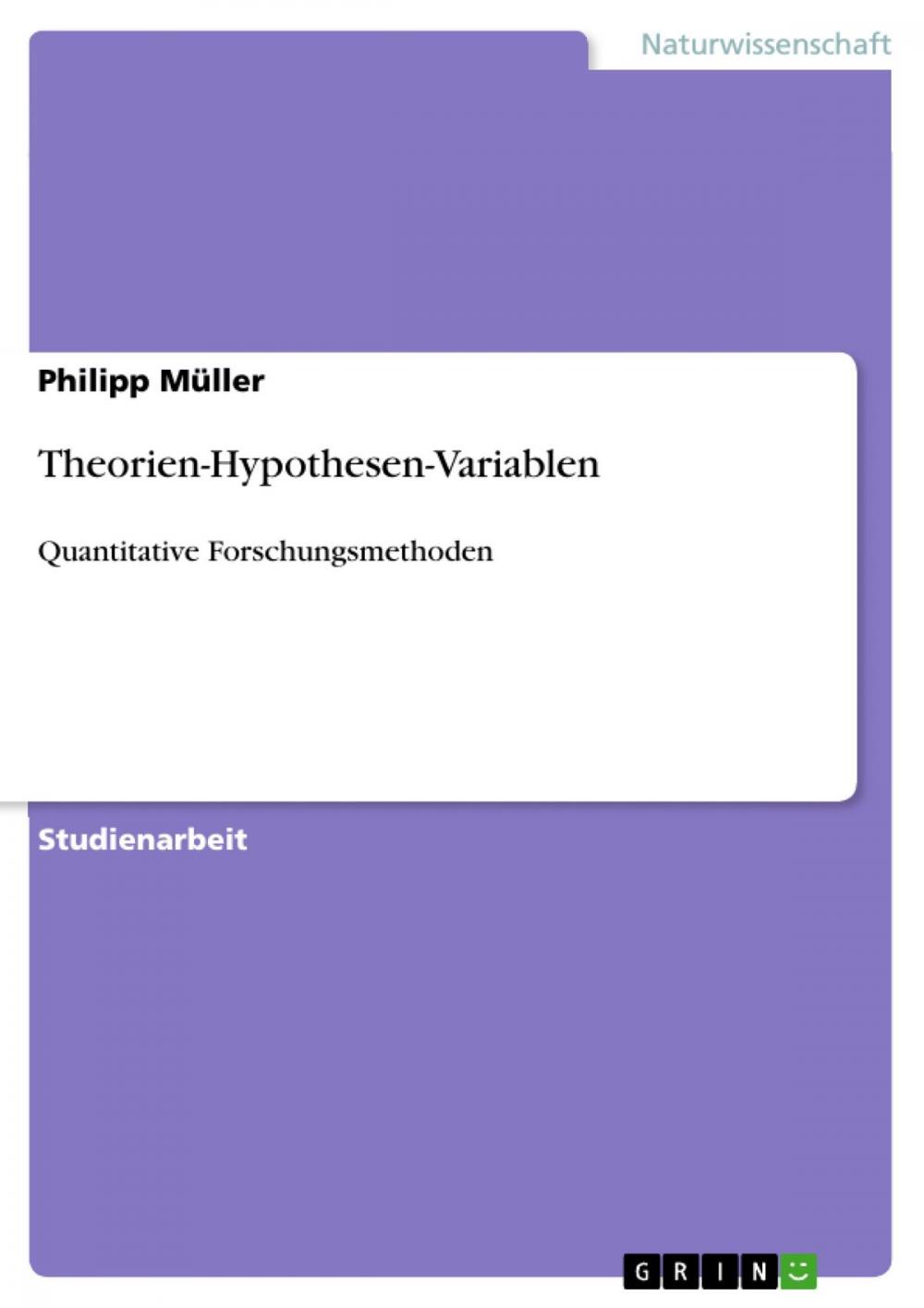 Big bigCover of Theorien-Hypothesen-Variablen