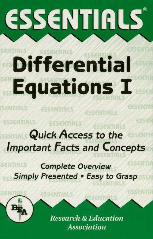 Cover of the book Differential Equations I Essentials by The Editors of REA, Research & Education Association