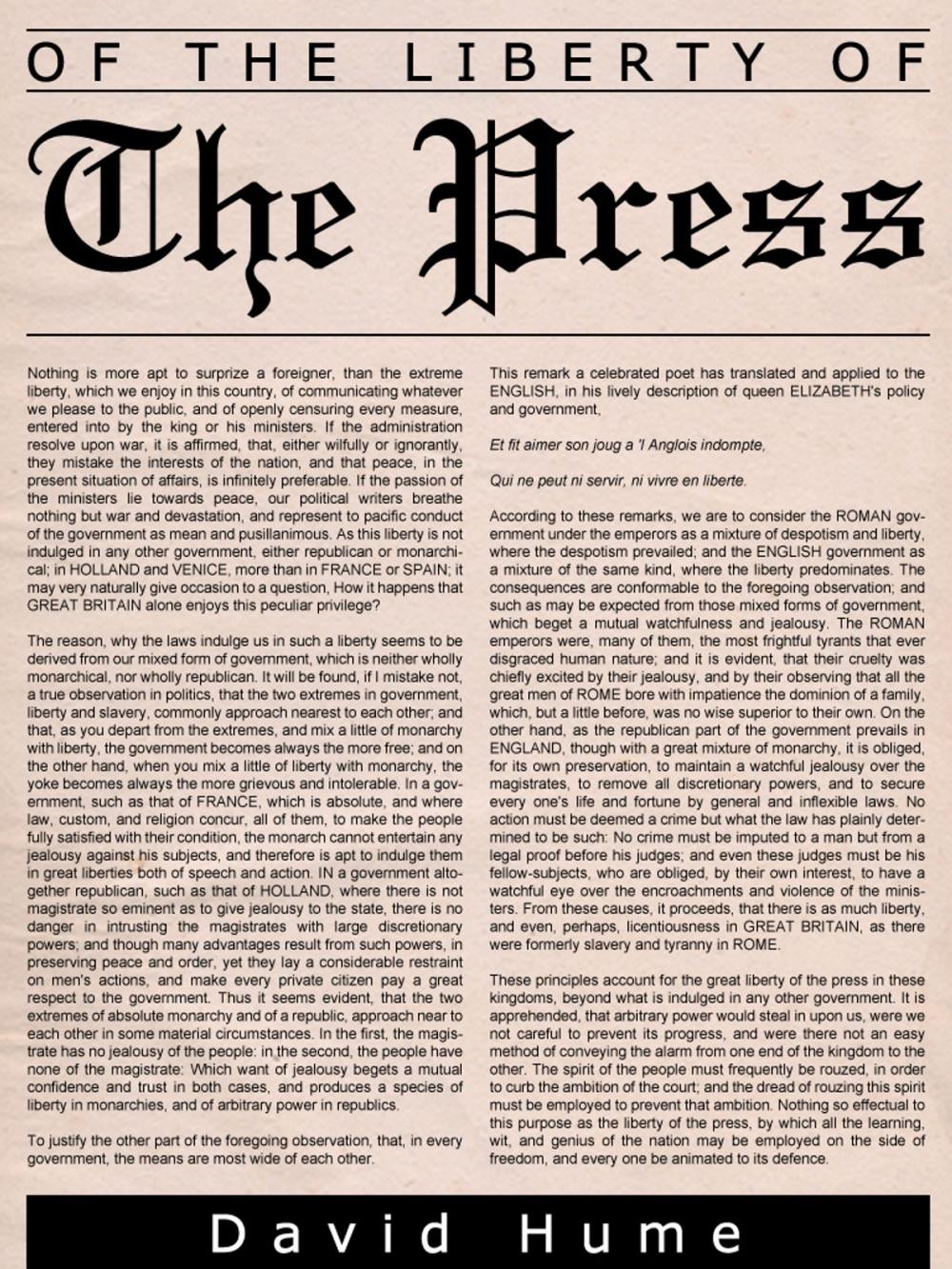 Big bigCover of Of The Liberty Of The Press