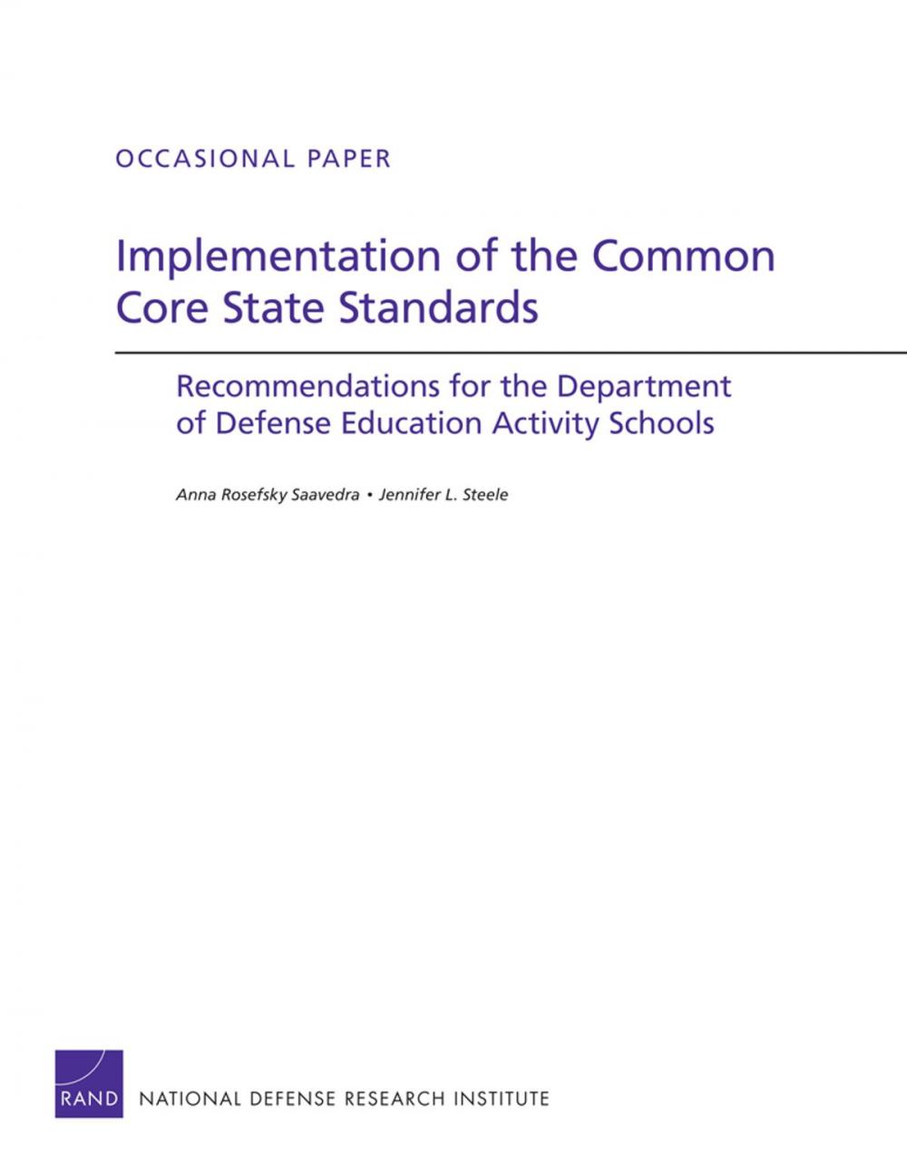 Big bigCover of Implementation of the Common Core State Standards