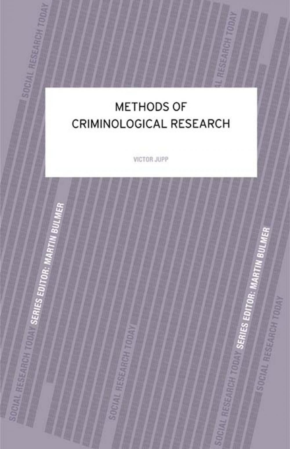 Big bigCover of Methods of Criminological Research