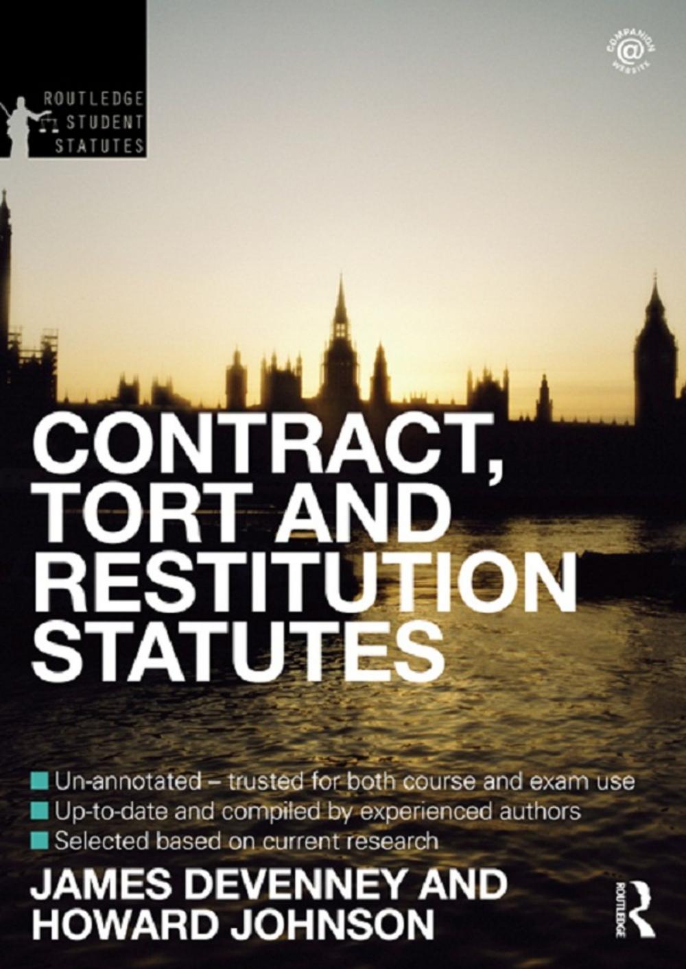 Big bigCover of Contract, Tort and Restitution Statutes 2012-2013